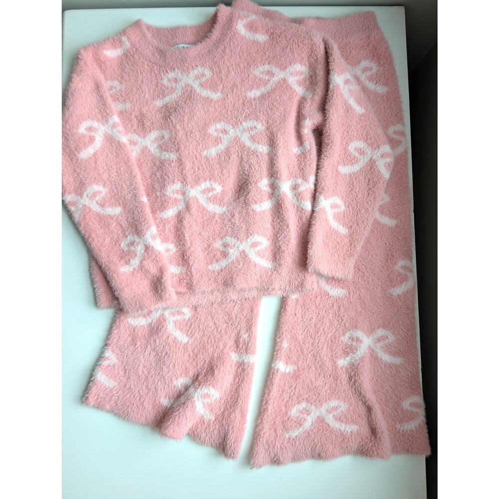 Lola + The Boys Pretty in Bows Fuzzy Set – Sweater & Patns - Sz 6 - Fair Cond